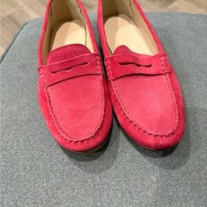 J. Crew Red Suede Loafers